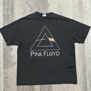 Vintage Pink Floyd Big Logo Dark Side Of The Moon Y2K Band Tee Roger Waters XL